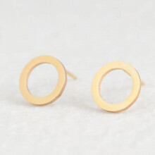 Weiblicher Kreis Hohl Edelstahlringe Mini Ohrstecker Minimalistischer Schmuck