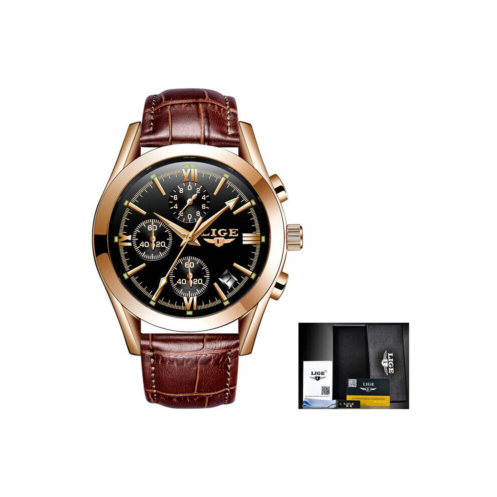 Montres pour hommes TopWatch en cuir, montre de sport chronographe étanche pour hommes