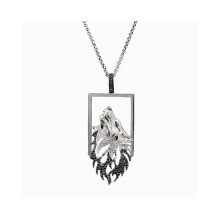 Herren Wolf AnhängerAnhänger mit langer Kette Personalisierter Schmuck