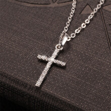 Minimalistischer Kreuzanhänger Silber Jesus Kreuz Anhänger