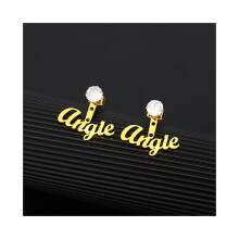 Herz Strass Name Studen Mädchen Dame Personalisierte Schmuck Edelstahl Typenschild Ohrringe
