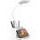 LED small white desk lamp, bedroom desktop/computer study lamp, rechargeable, pen holder 1