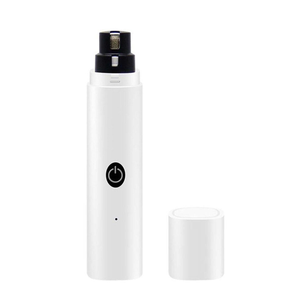 (White) Dog Nail Grinder USB Rechargeable Electric Dog Nail Clippers Clipper for Cat Nail Cutter Pet Grooming Equipment Pet Supplies