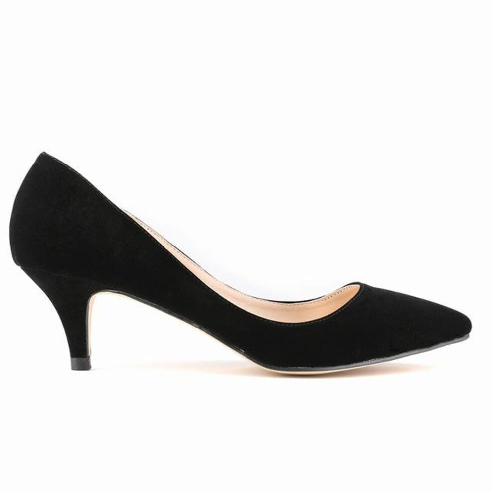 (black, 8.5) Women Casual Pointed Toes Sexy Mid High Heels 5CM Wedding Party Dress Pumps Shoes shoe