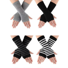 4 Pairs Cashmere Feel Wrist Fingerless Gloves Gloves