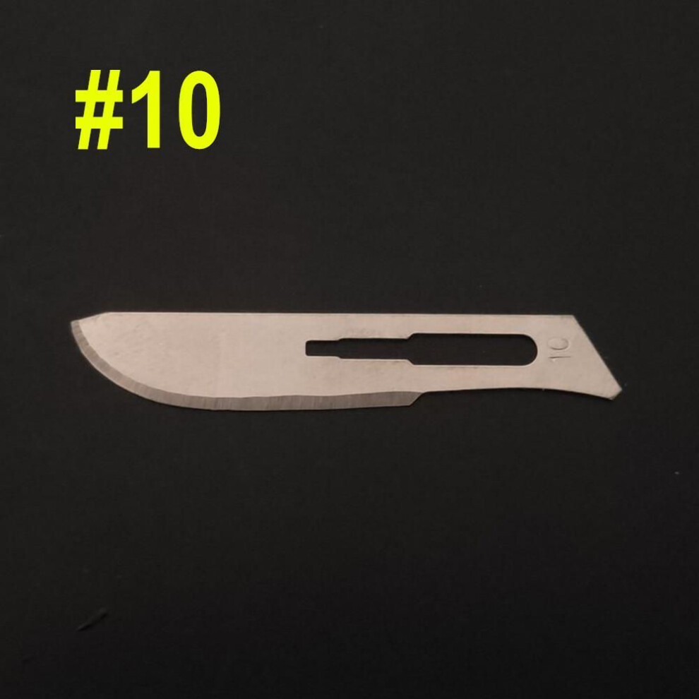(100 pcs NO.10) 100pcs Dental Scalpel Blades Carbon Steel Dentist Surgical Blade Tool Dental Blade Handle Autoclavable dentist tools
