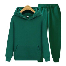 (green, XXL) Woman Warm Sportswear Two Piece Loose Sets Tracksuit Long Hooded Coats Hoodie Set Zipper Running Joggers Femmel Sweatshirts Set