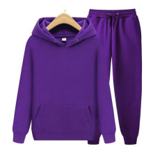 (purple, XL) Woman Warm Sportswear Two Piece Loose Sets Tracksuit Long Hooded Coats Hoodie Set Zipper Running Joggers Femmel Sweatshirts Set
