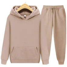 (silver, L) Woman Warm Sportswear Two Piece Loose Sets Tracksuit Long Hooded Coats Hoodie Set Zipper Running Joggers Femmel Sweatshirts Set