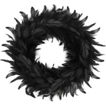 Halloween Wreath Black Feather Garland for Front Door Porch Window Mantel Mantel Outdoor Spooky Door Garland Halloween Party Decoration