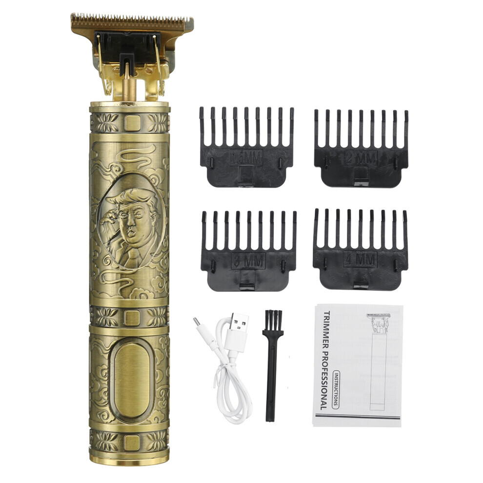 Tondeuse à cheveux électrique USB, portable, huile, tête sculptée, ensemble d'outils de teinture capillaire