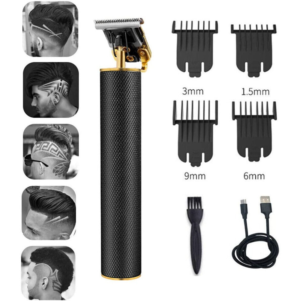 (Noir) Tondeuse à cheveux rétro sans fil VGR T-Outliner