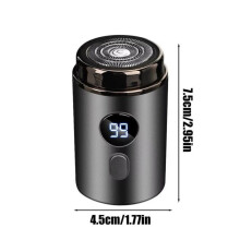 (black) Mini Electric Razor Portable Men's Shaver Digital Display Intelligent Wet and Dry Rechargeable Washable