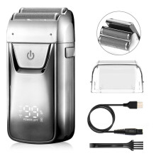 (silver, HT918S) Solimpia 3-speeds Electric Razor Shavers For Men Close Shave Head Shavers For Bald Men With Double
