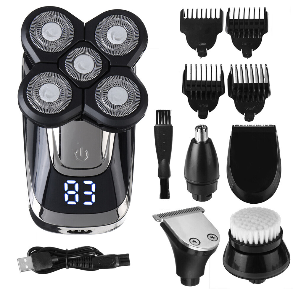 Tondeuse à cheveux électrique multifonction 5 en 1 avec écran intelligent et batterie 600 mAh, USB