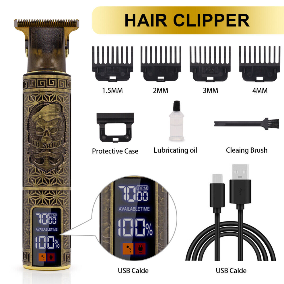 Tondeuse à cheveux professionnelle pour hommes, kit de tondeuse à cheveux sans fil, tondeuse à barbe,