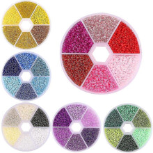 Diy Solid Color Glass Millet Beads 6 Color Combination Paint Beads Set Diy Jewelry Accessories