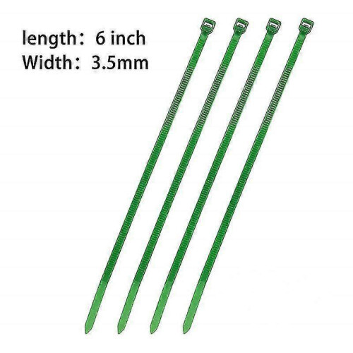 100 Pcs Green Heavy Self-locking Nylon Zip Cable Ties, 6 Inch 1