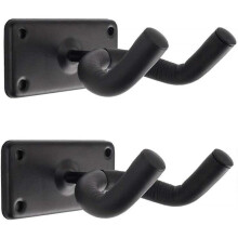 Set Of 2 Guitar Wall Hook, Black Guitar Wall Hook Metal Bracket for Guitar Banjo