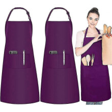 4 Pack Adjustable Bib Aprons, Waterdrop Resistant Apron with 2 Pockets Cooking