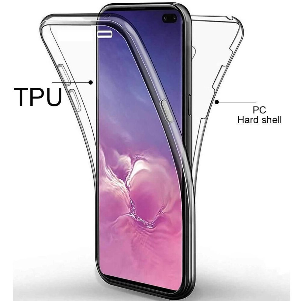(transparent, Huawei P30 Pro) 360 Full Body Hard PC Back + Soft TPU Front Phone Case Clear Cover for Huawei Samsung Xiaomi iPhone