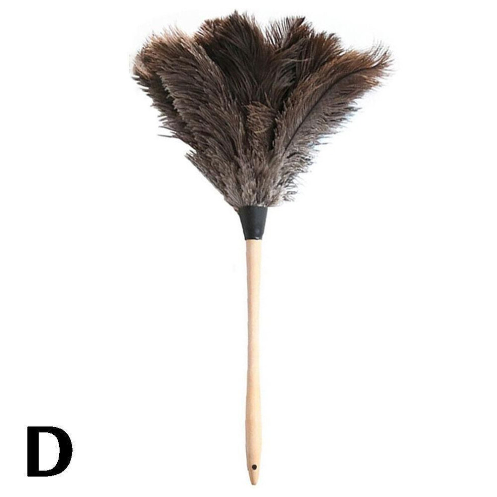 (57cm) Anti Static Genuine Ostrich Feather Duster Wooden Handle Brush Clean 2024