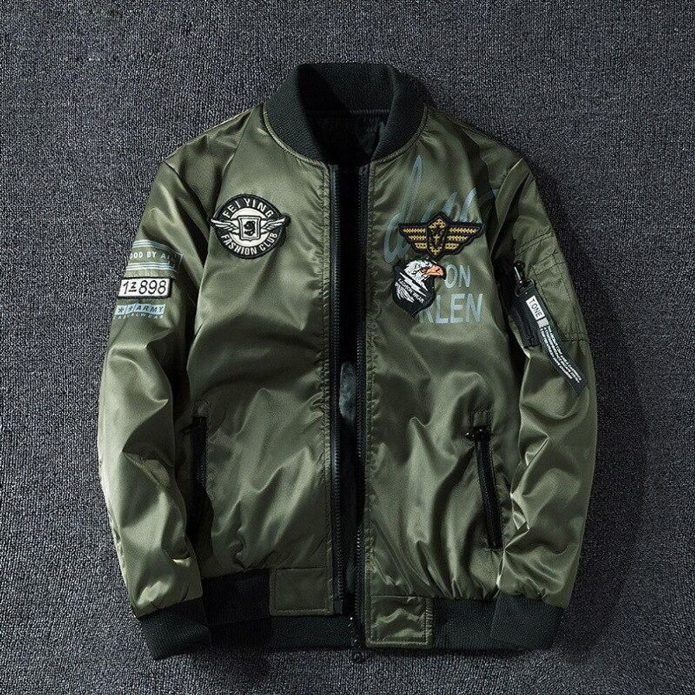 (green, XXXL) Men 'S Polit Bomber Jackets Male Outwear Both -Side Wear Cargo Coats Mens Reversible Baseball Clothing 7xl
