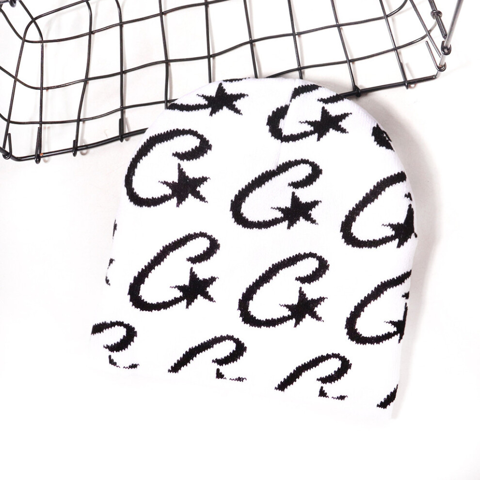 (White) Cap Urban Knit With Star Motif For Streetwear Cycling And In Warmth Fall-image-OPC-PHGR8JV-NEW