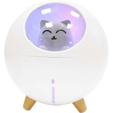 Mini Humidifiers - Portable Small USB Humidifier, Silent Air Humidifier with LED Atmosphere Light, 2 Mist Modes Cute Humidifier for Bedroom (White)