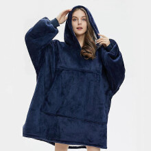 Sherpa Sweatshirt Hoodie Wearable Fleece Hoodie Blanket Women's One Size Thermal Hoodie with Front Pocket