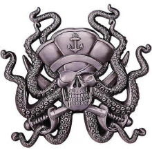 Pirate Octopus Monster Brooch Pirate Octopus Monster with Hat and Sword Enamel Pin Vintage Badge Creepy Octopus Pin Brooch Halloween Brooch
