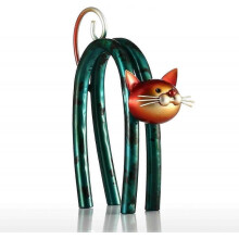 Metal Sculpture Small Modern Cat for Decoration