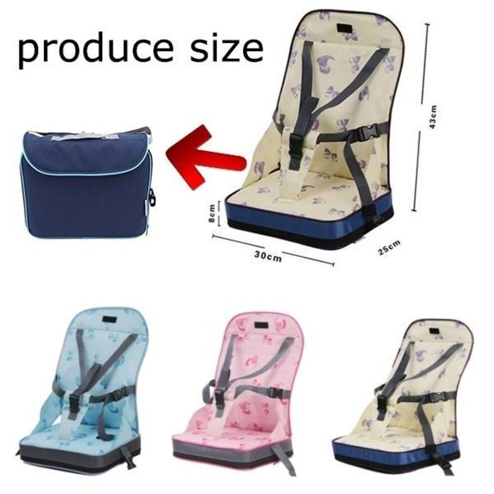 (pink) Baby Dining Chair Bag Child Portable Seat Toddler WaterProof Fabric Infant Travel Foldable Baby Safety Belt Feeding High Chair