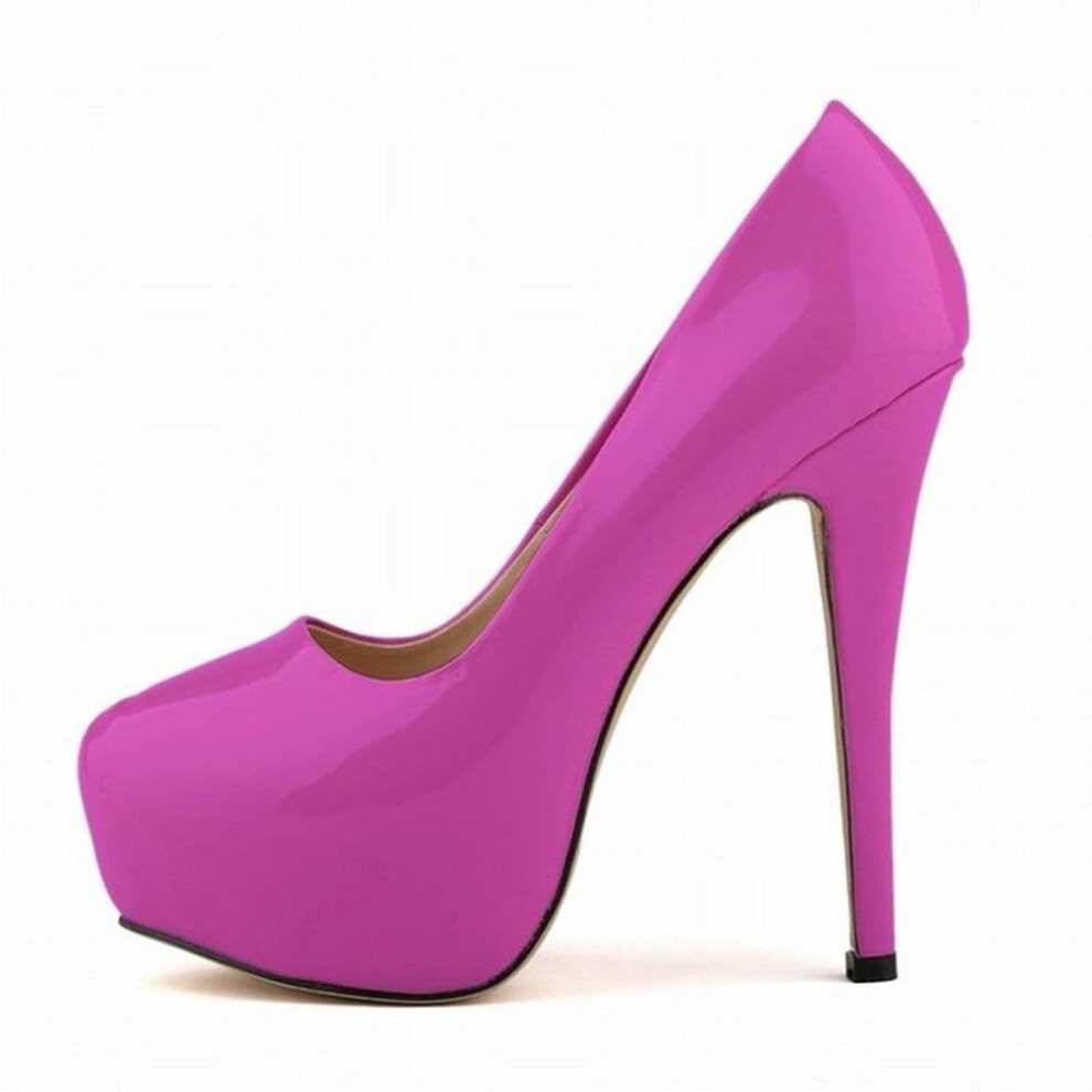 (purple, 37) Women High Heels Pumps 14cm Round Toe Stilettos Talon Femme Sexy Ladies Red Wedding Shoes Black Platform Heels Big Size