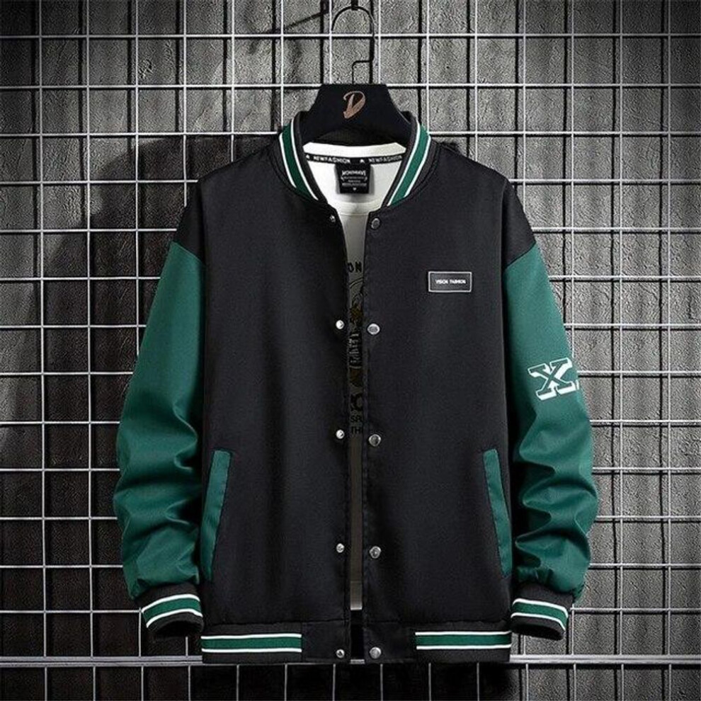 (black, 8XL) 10XL Plus Size Baseball Jacket Men Fashion Casual Patchwork Jacket Coat Male Varsity Jacket Coat Big Size
