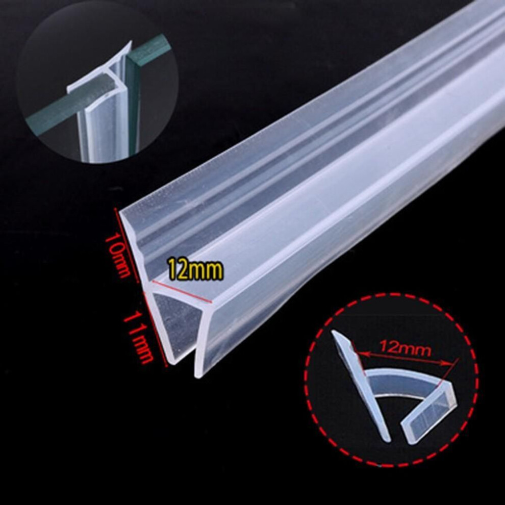 (12mm) 2m Glass Door Sealing Strip Sliding Door Wind Strip Bathroom Waterproof Strip