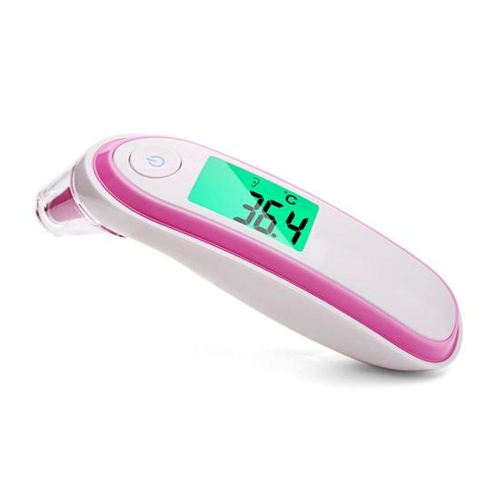 (pink) Yongrow Non Contact Infrared Thermometer Forehead and Ear Dual Mode for Baby Adult Home Use with Fever Alarm and Auto Off