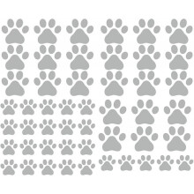49 Pcs/Set of Dog Paw Wall Stickers Vinyl Paw Print Stickers Animal Footprints Wall Art Decor Car Decor
