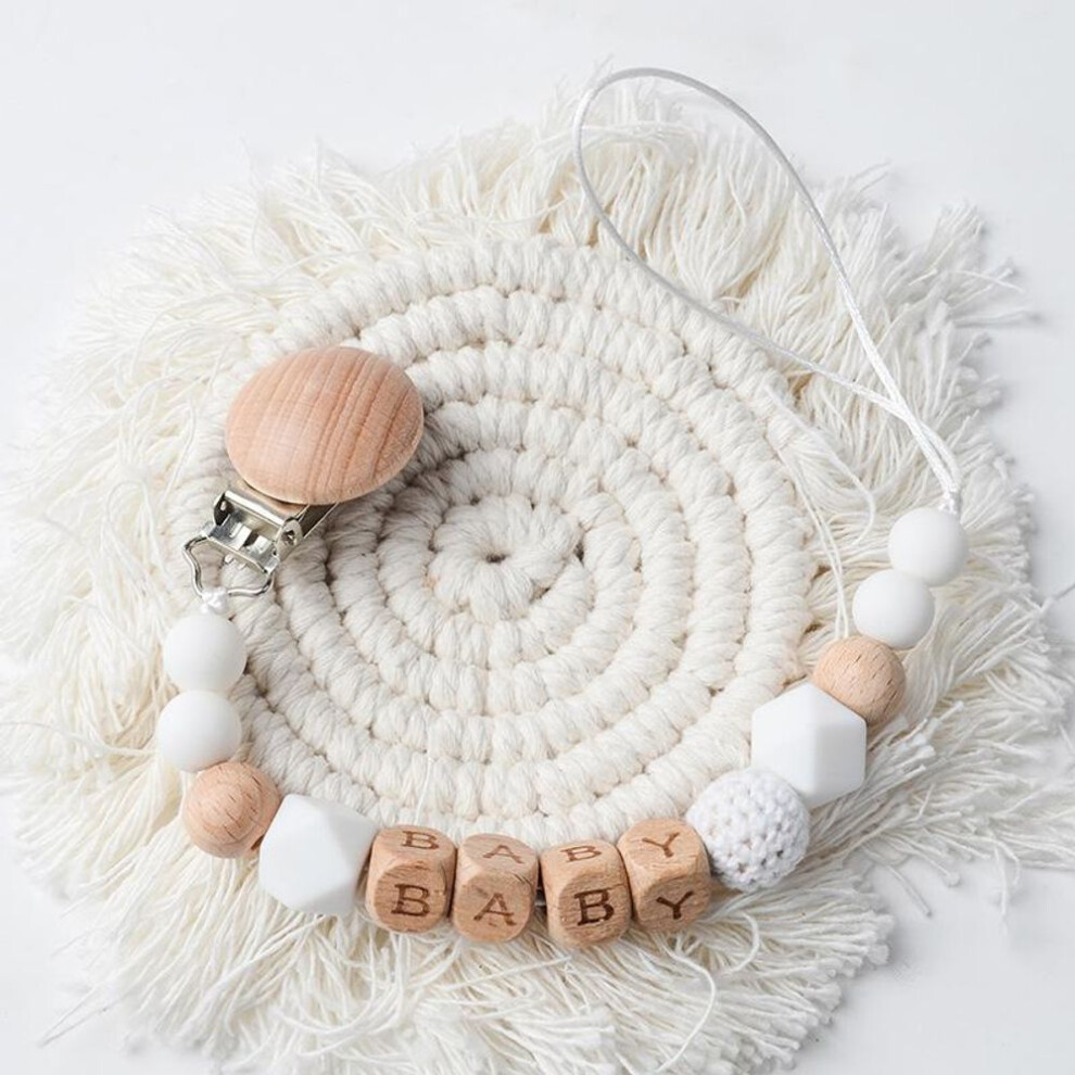 (White) New Cute Silicone Baby Pacifier Clips Silicone Pacifier Chain Nipple Bracket Holder For Nipples Toddler Toys Baby Shower Gift