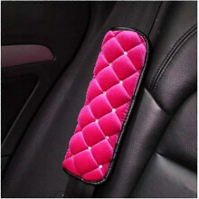 2Pcs Car Seat Belt Shoulder Cover Ultra Soft Plush Safety Seatbelt Pad Universal Size Auto Belt Accessories,Rose Red