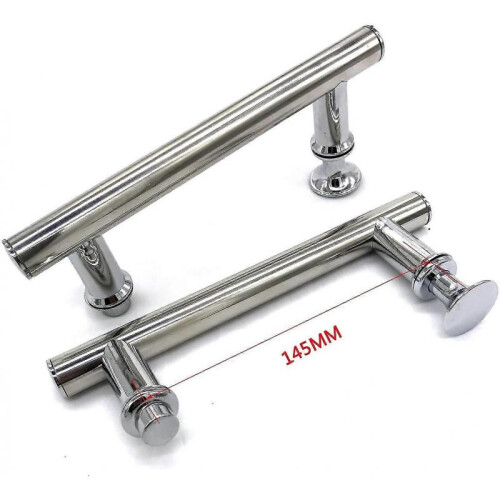2 Pcs 145mm (14.5cm) Chrome Abs Shower Door Handle, Hole To Hole 1