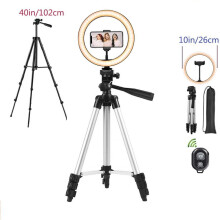 (Type2 - SV102cm) 26cm LED Selfie Ring Light Photography RingLight Phone Stand Holder Tripod Circle Fill Light Dimmable Lamp Trepied Makeup