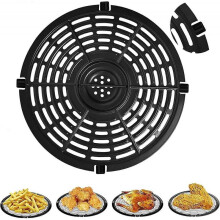 Air Fryer Replacement Grill Parts with 4-Piece Rubber Round Crisp Plate Fryer Accessories