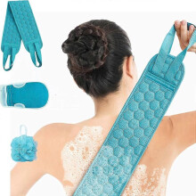 Exfoliating Back Scrubber, Exfoliating Gloves and Shower Loofah Set (3 pieces). Comprehensive deep cleansing of the skin