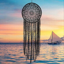 Black Boho Dream Catchers Crochet Lace Teen Dreamcatcher for Boys Girls Christmas Bedroom Home Wall Decorations