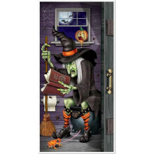 Halloween witch cat creative door stickers personality wooden door home decoration wall stickers