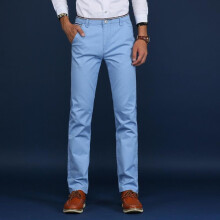 (sky blue, 36) Men's Trousers Casual Business Uniforms Fashion Straight Pants