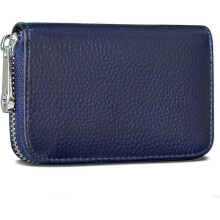 Credit Card Holders RFID Blocking Genuine Leather Mini Credit Card Wallet Purse with Zipper