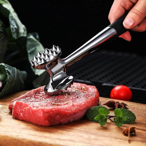 Meat Tenderizer Hammer Mallet Tool Stainless Steel Double-sided Meat Hammer Kitchen Tool 1