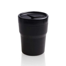 Car Trash Can with Lid,Mini Auto Garbage Can Leakproof Vehicle Trash Bin Fits Cup Holder in Console or Door